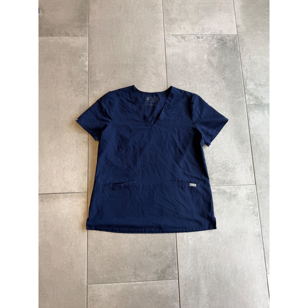 FIGS Technical Collection Navy Blue V-Neck Scrub Top FW1100 Medium 1216
